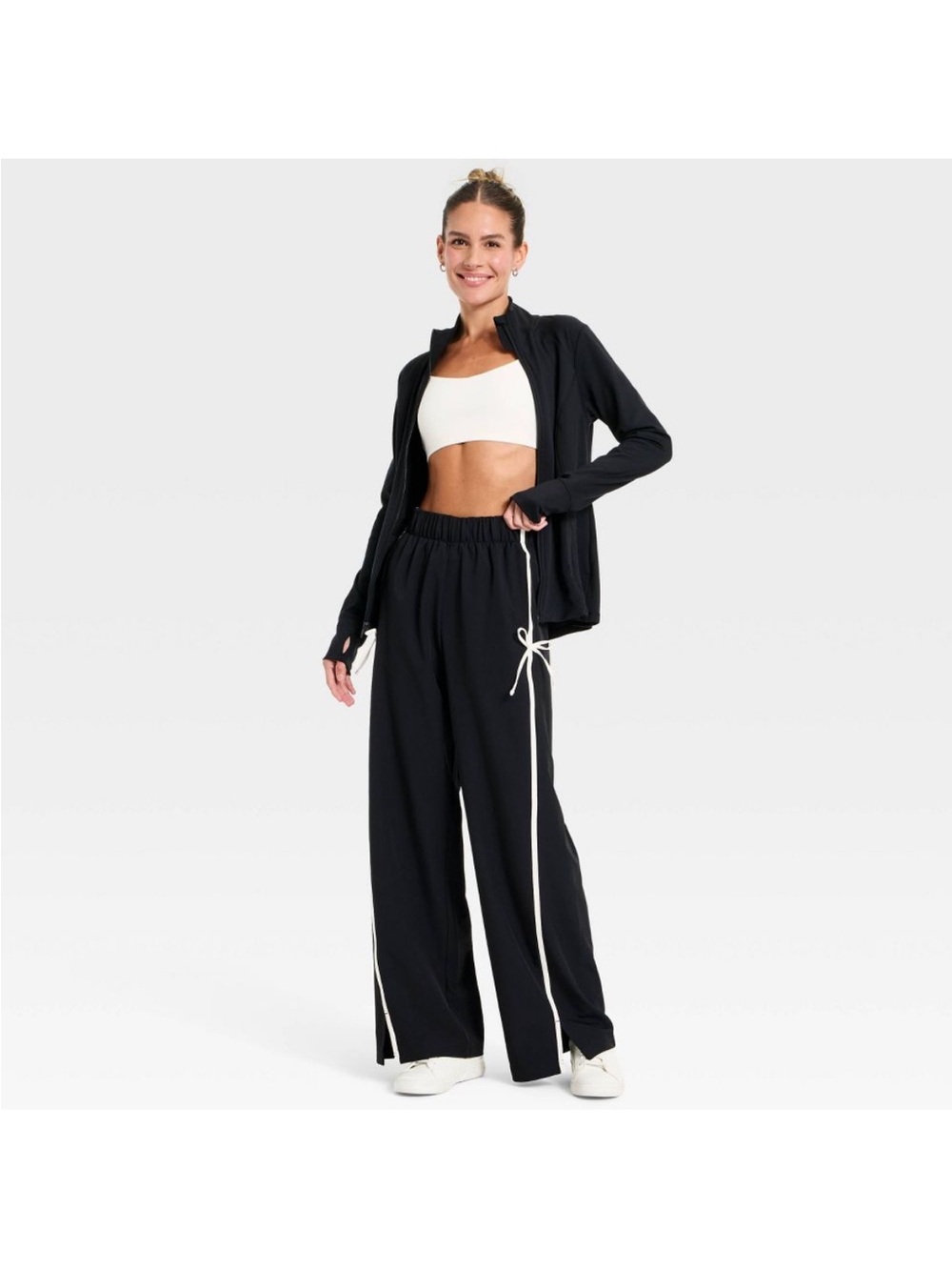 NWT all in motion High-Rise, Wide-Leg Bow Track Pants XS